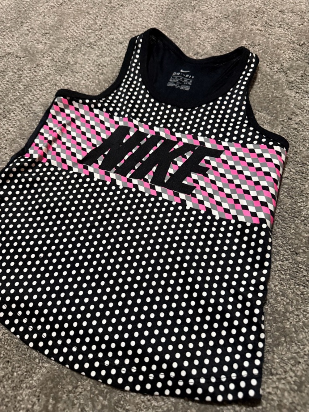 NIKE‎ XS(4) young girls tank top black pink white super soft and cute - Picture 3 of 7